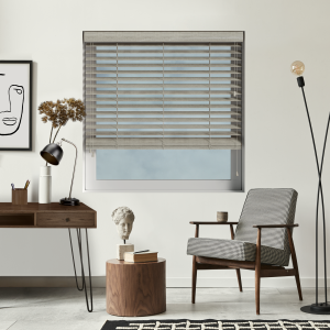 Acacia Wood Venetian Blinds Open
