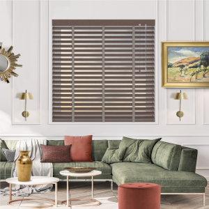 Amber Glow with Stealth Tape Venetian Blinds Open