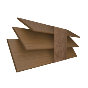 Amber Oak Wood Grain Faux Wood with Toffee Tape Wood Venetian Blinds 3 Slats