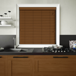 Amber Oak Wood Grain Faux Wood Wood Venetian Blinds