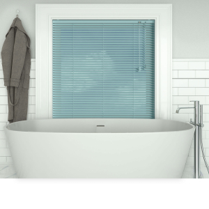 Aqua Pastel Venetian Blinds Open