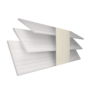 Arctic Oak Wood Grain Faux Wood with Vanilla Tape Wood Venetian Blinds 3 Slats