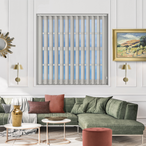 Asteroid Quartz Vertical Blinds Open