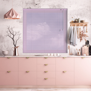Ballet Pink Gloss Venetian Blinds Open