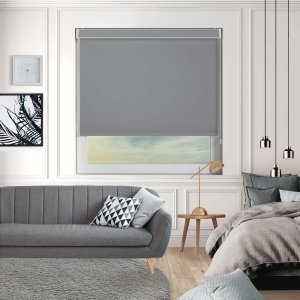 Bedtime Bullet Grey Pelmet Roller Blinds