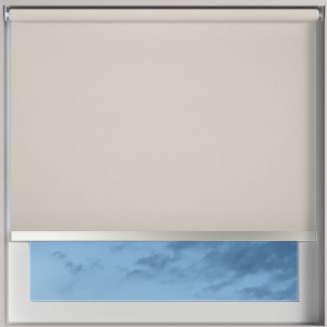 Bedtime Cream Chrome Bottom Bar Cordless Roller Blinds Frame