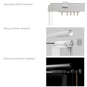 Bedtime Delicate White Vertical Blinds Headrail