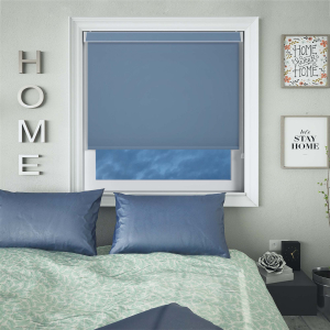 Bedtime Dusky Blue Pelmet Roller Blinds
