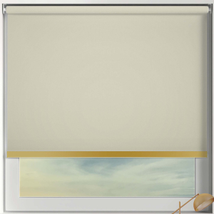 Bedtime Hessian Gold Bottom Bar Cordless Roller Blinds Frame