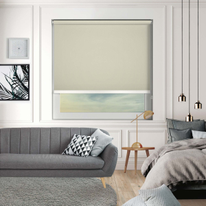 Bedtime Hessian White Bottom Bar Roller Blinds