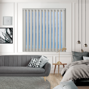 Bedtime Light Grey Vertical Blinds Open