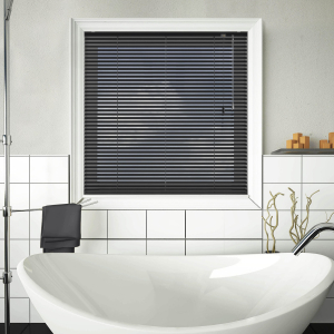 Black Sparkle Venetian Blinds Open