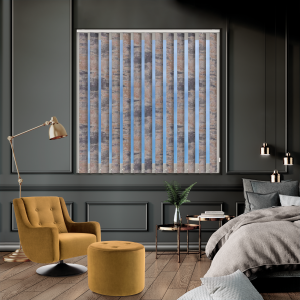 Bliss Sand Grey Vertical Blinds Open