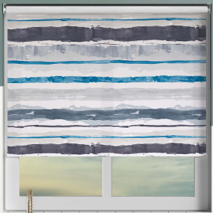 Brushstroke Indigo Cordless Roller Blinds Frame