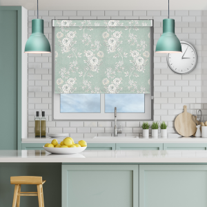 Camelia Teal No Drill Roller Blind Image 2