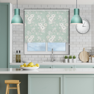 Camelia Teal Roller Blind Image 2