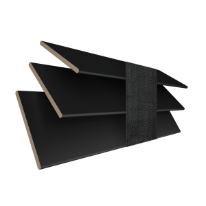 Carbon with Jet Tape Wood Venetian Blinds 3 Slats