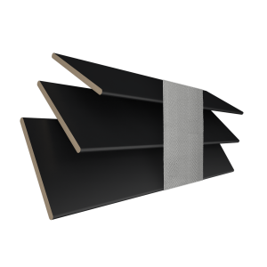 Carbon with Lunar Tape Wood Venetian Blinds 3 Slats