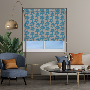 Carlin Teal Pelmet Roller Blind Image 2