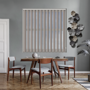 Charlie Steel Grey Vertical Blinds Open