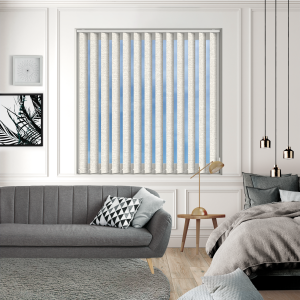Cody Snow Shimmer Vertical Blinds Open