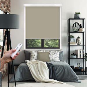 Coffee Electric BlocOut Cassette Blinds Edge Fit