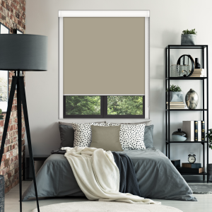 Coffee Electric BlocOut Cassette Blinds Inside Fit