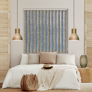 Cove Hessian Vertical Blinds Open