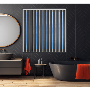 Crackles Black Replacement Vertical Blind Slats Open