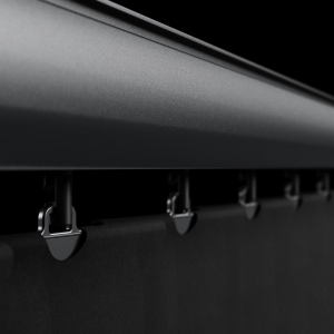 Cruz Rigid PVC Anthracite Headrail Closeup