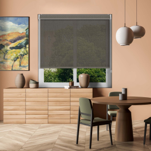 Dark Grey Sun Screen Pelmet Roller Blinds