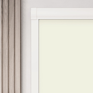 Delicate Cream Electric BlocOut Cassette Blinds Inside Fit Close Up