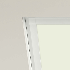 Delicate Cream (BLACKOUT) Fakro Roof Window Blinds Detail White Frame