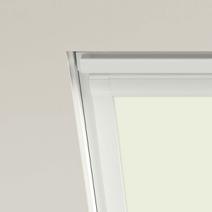 Delicate Cream (BLACKOUT) Velux Roof Window Blinds Detail White Frame