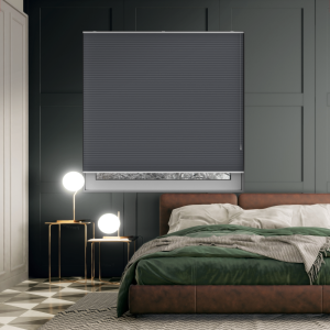 Free Hanging Dovestone Blackout Anthracite Pleated Honeycomb Blind Bottom Up Closed