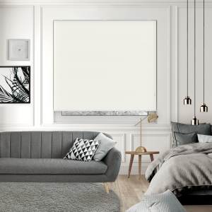 Free Hanging Dovestone Blackout Cream Pleated Honeycomb Blind Bottom Up Closed