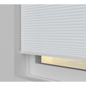 Free Hanging Dovestone Blackout Dove Grey Pleated Honeycomb Blind Side View