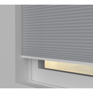 Free Hanging Dovestone Blackout Grey Pleated Honeycomb Blind Side View