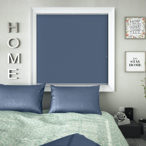 Free Hanging Dovestone Blackout Neptune Pleated Honeycomb Blind Bottom Up Open