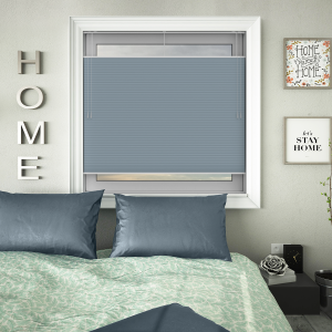 Free Hanging Dovestone Blackout Sky Pleated Honeycomb Blind Bottom Up Top Down Closed