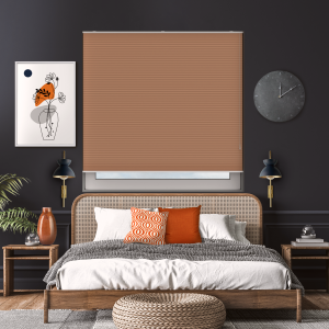 Free Hanging Dovestone Blackout Terra Pleated Honeycomb Blind Bottom Up Closed