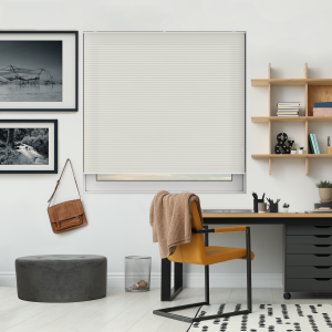 Free Hanging Dovestone Cream Pleated Honeycomb Blind Bottom Up Closed