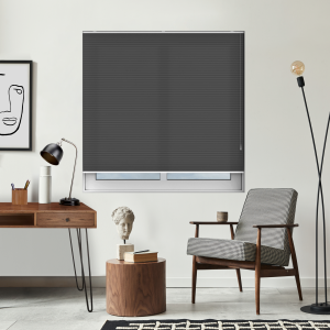 Free Hanging Dovestone Onyx Pleated Honeycomb Blind Bottom Up Closed