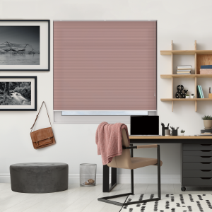 Free Hanging Dovestone Orchid Pleated Honeycomb Blind Bottom Up Closed