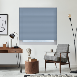 Free Hanging Dovestone Sky Pleated Honeycomb Blind Bottom Up Closed