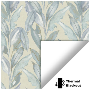 Eden Palm Blue Pelmet Roller Blinds Hardware