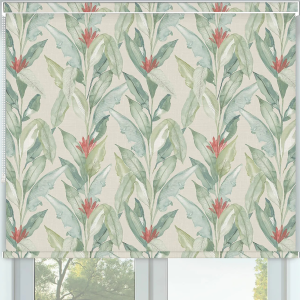 Eden Palm Green Pelmet Roller Blinds Frame