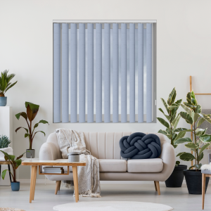 Elara Denim Rigid PVC Replacement Vertical Blind Slats Open