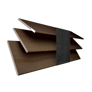 Fired Walnut with Jet Tape Wood Venetian Blinds 3 Slats