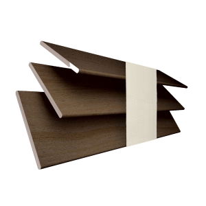 Fired Walnut with Vanilla Tape Wood Venetian Blinds 3 Slats